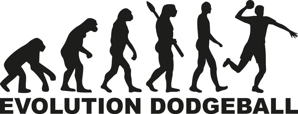 Evolution dodgeball Illustrazione stock