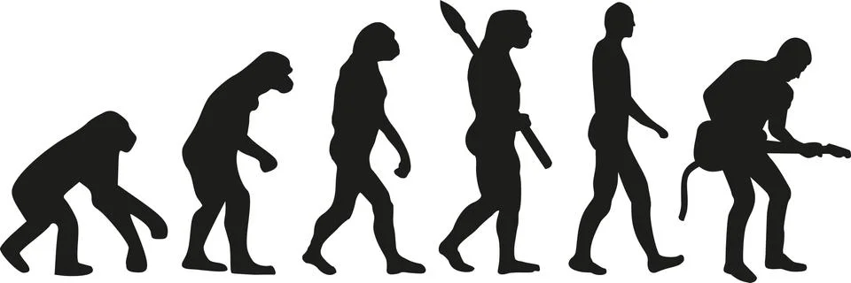 Evolution electric guitar rockstar Stock-Illustration