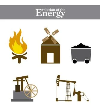 Evolution of the energy over white background vector illustration Illustrazione stock