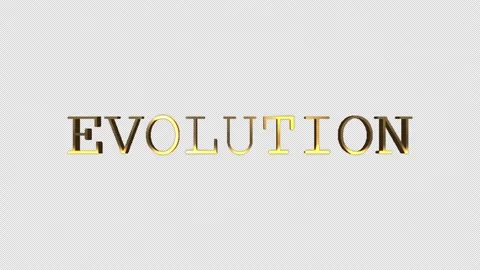 EVOLUTION gold text shine light motion on black abstract background Stock Footage 307304621
