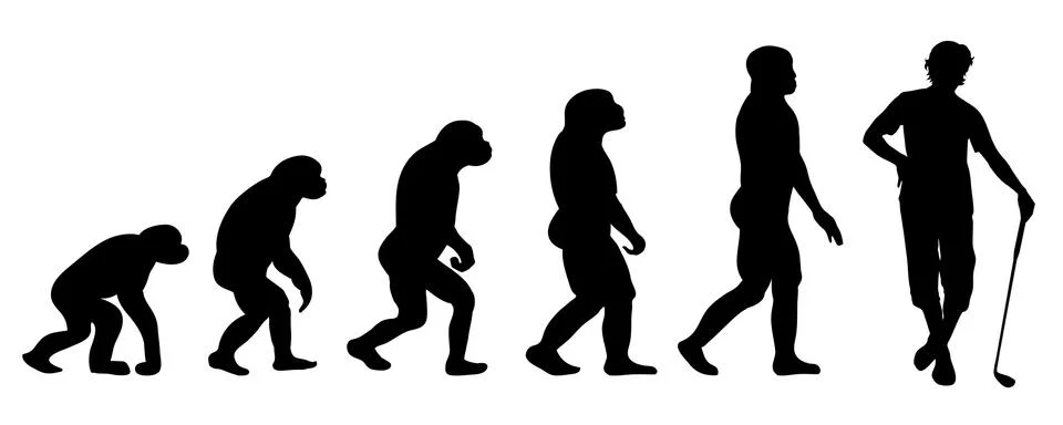 Evolution golf 스톡 일러스트