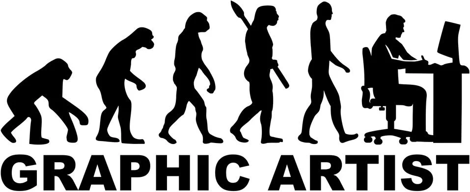 Evolution graphic artist Stock Illustration