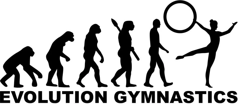 Evolution gymnastics with hoop イラスト素材