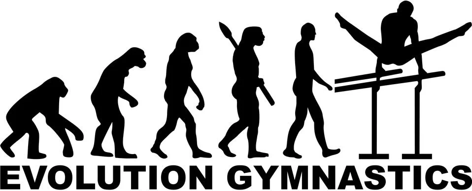 Evolution gymnastics parallel bar Stock Illustration