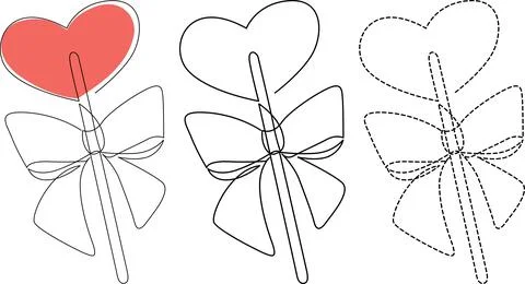 Evolution of a heart-shaped paper airplane with varying design intricacies .. イラスト素材