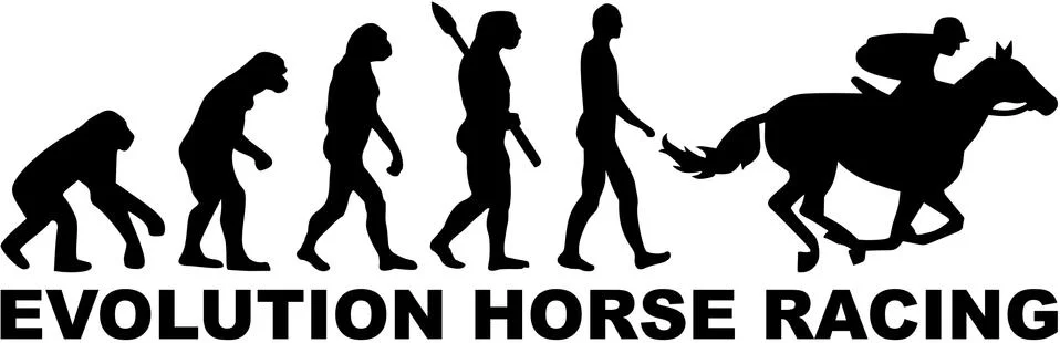 Evolution Horse racing Stock Illustration