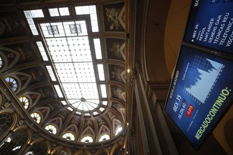 Evolution of IBEX 35, Madrid, Spain - 15 May 2018 Foto stock