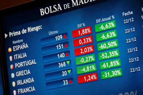 Evolution of IBEX35, Madrid, Spain - 22 Dec 2017 Stock Photos