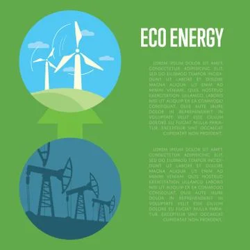 Evolution from industrial pollution to eco energy Stock Illustration