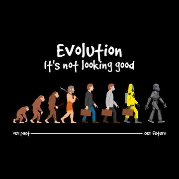 Evolution - it's not looking good Stock Illustration