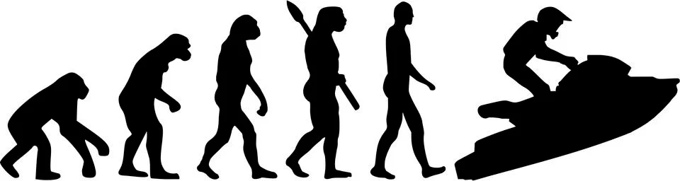 Evolution jet ski 스톡 일러스트