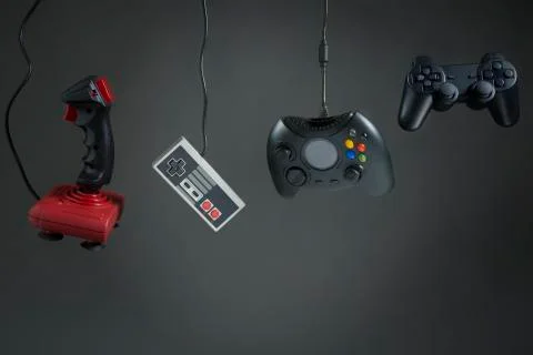 The evolution of the joystick Stock Photos