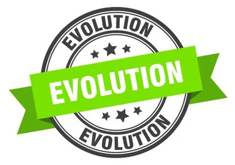 Evolution label. evolutionround band sign. evolution stamp Stock Illustration