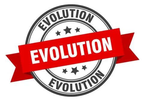 Evolution label. evolutionround band sign. evolution stamp Stock Illustration