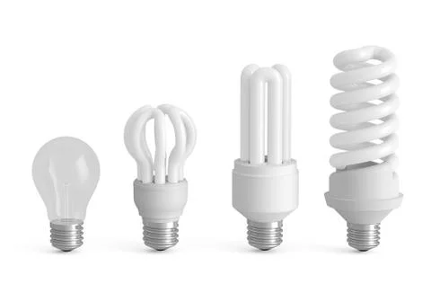 Evolution of lamps concept Stock Illustration