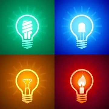 Evolution of lighting equipment Иллюстрация