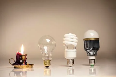 Evolution of lighting Stock Photos