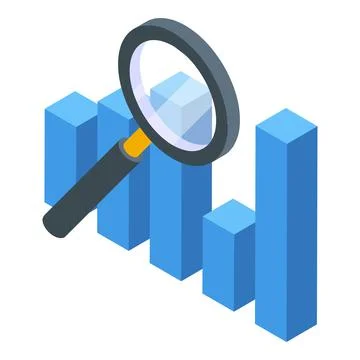 Evolution magnifying icon, isometric style Stock Illustration