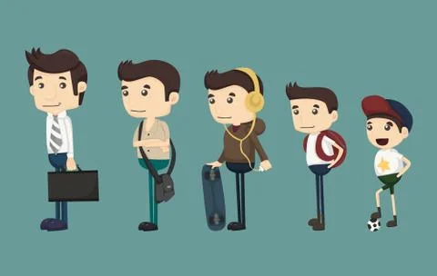 Evolution of man from child Illustrazione stock