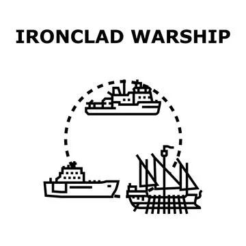 Evolution of marine vessels navigation water transport concept Stock Illustration