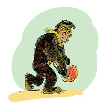 The evolution of men monkey Stock Illustration