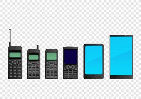 Evolution mobile phone smartphone Stock Illustration