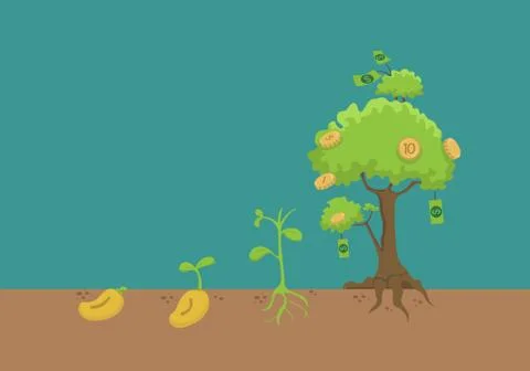 Evolution of money tree Stock Illustration