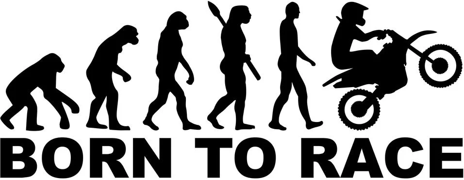 Evolution Motocross. Born to race. Illustrazione stock