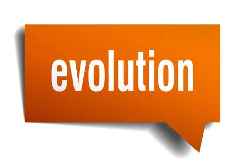 Evolution orange 3d speech bubble Illustrazione stock