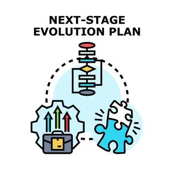 Evolution plan developing next stage business strategy Stock Illustration