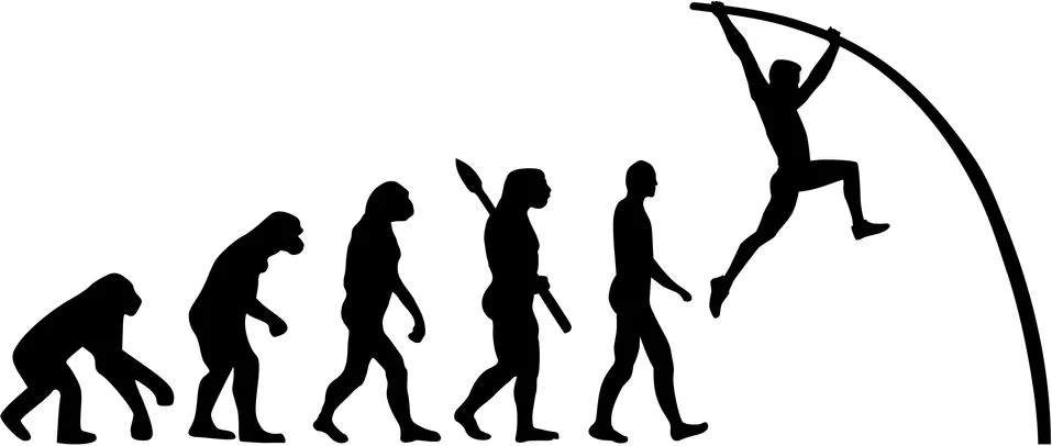 Evolution Pole vault Ilustración de archivo