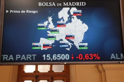 Evolution of premium Risk, Madrid, Spain - 30 Apr 2018 Stock Photos