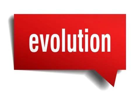 Evolution red 3d speech bubble Stock Illustration