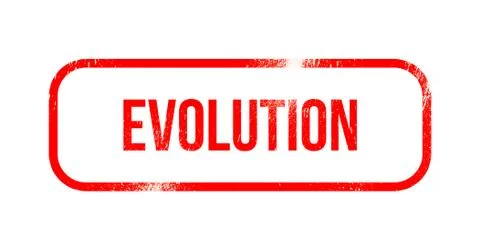 Evolution - red grunge rubber, stamp Stock Illustration