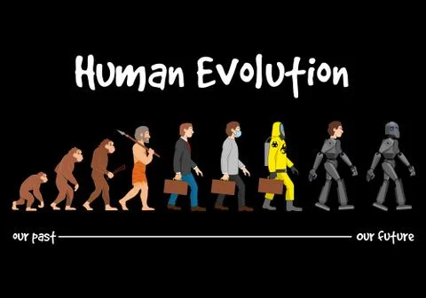 Evolution - a robotic future Stock Illustration