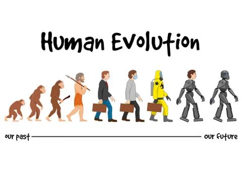 Evolution - a robotic future Stock Illustration