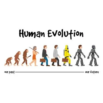 Evolution - a robotic future Stock Illustration