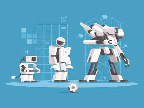 Evolution of robotics 스톡 일러스트