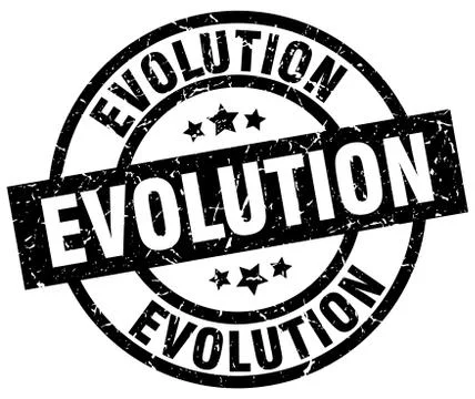 Evolution round grunge black stamp Stock Illustration