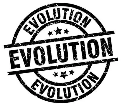 Evolution round grunge black stamp Stock Illustration