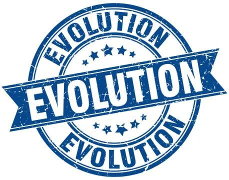 Evolution round grunge ribbon stamp イラスト素材