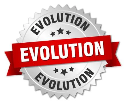 Evolution round isolated silver badge イラスト素材