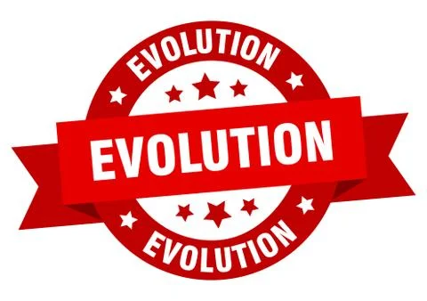 Evolution round ribbon isolated label. evolution sign Stock Illustration