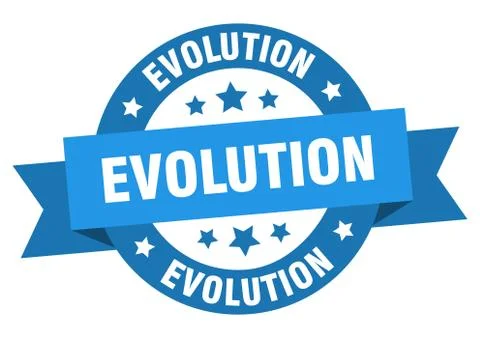 Evolution round ribbon isolated label. evolution sign Stock Illustration