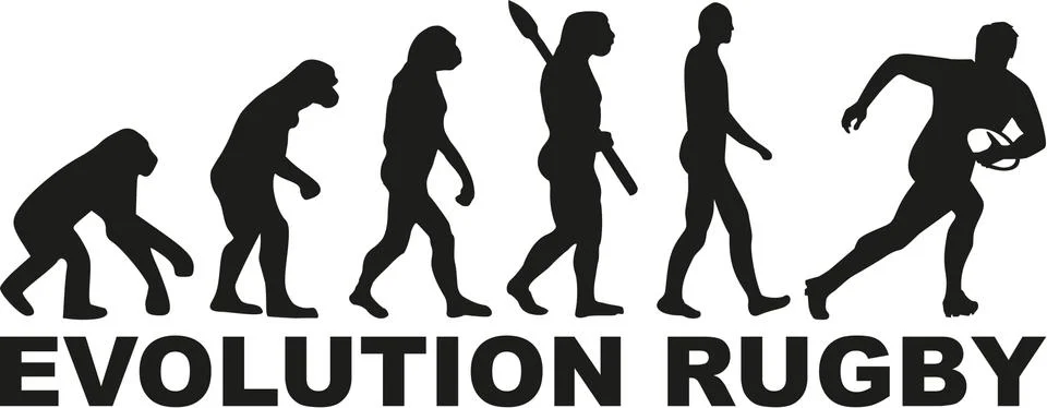 Evolution rugby Illustrazione stock