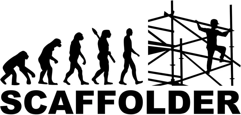 Evolution scaffolder Stock-Illustration