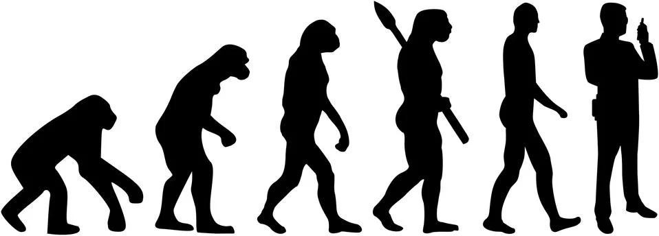 Evolution security guard 스톡 일러스트