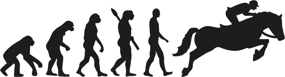 Evolution show jumping Illustrazione stock