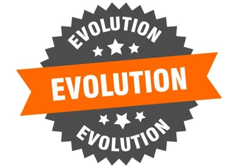 Evolution sign. evolution circular band label. round evolution sticker 스톡 일러스트