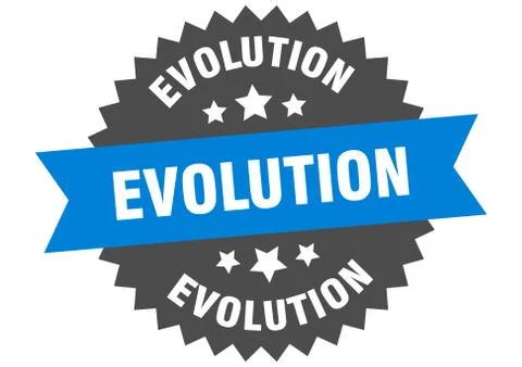 Evolution sign. evolution circular band label. round evolution sticker Stock Illustration